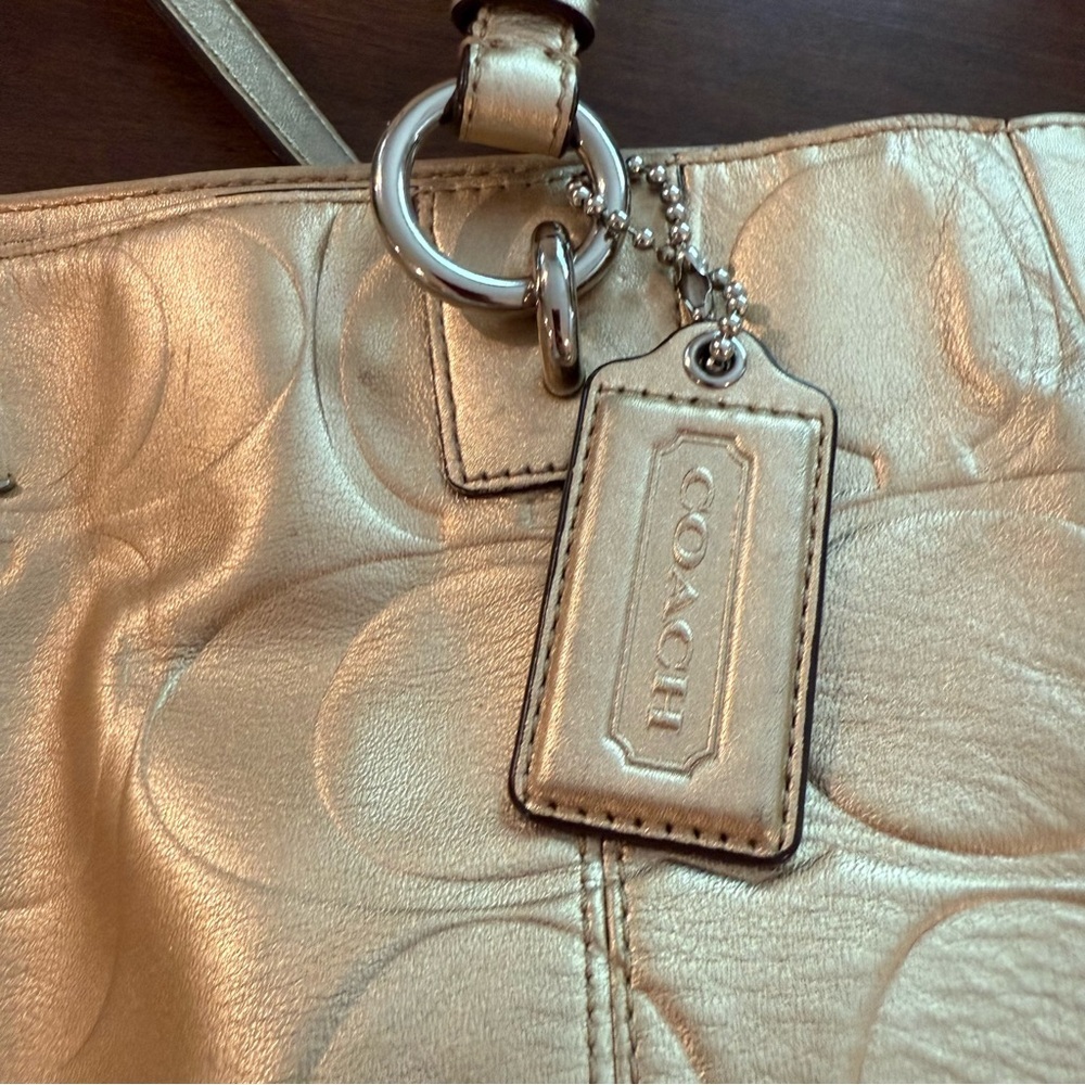 Coach Metallic Gold Monogram C Purse - Picture 5 of 16